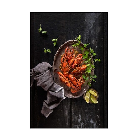 Diana Popescu 'Crayfish And Parsley' Canvas Art, 22x32